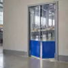 Маятниковая распашная двустворчатая эластичная дверь из ПВХ 230*140